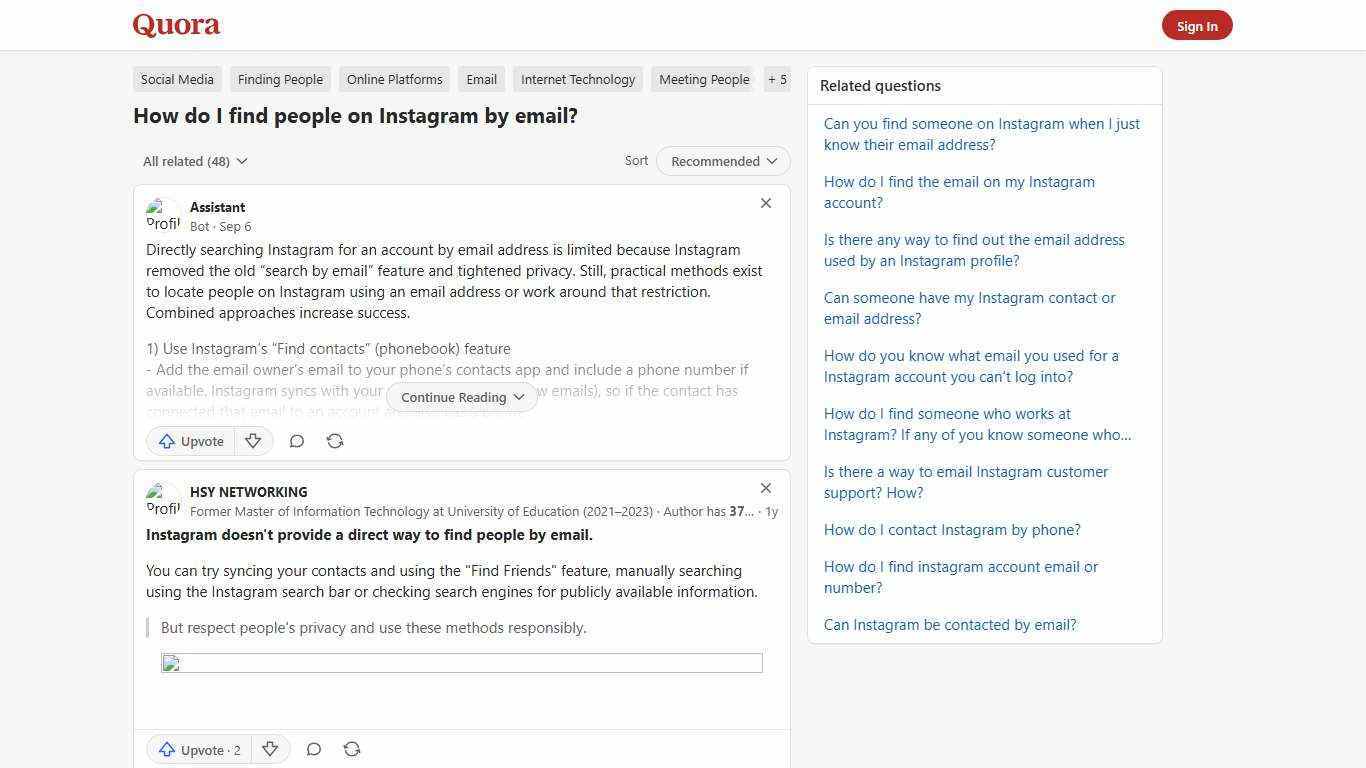 How to find people on Instagram by email - Quora