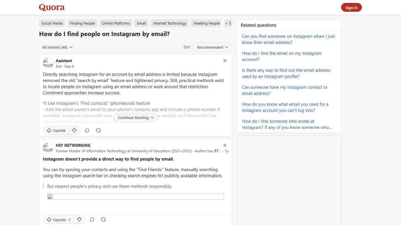 How to find people on Instagram by email - Quora