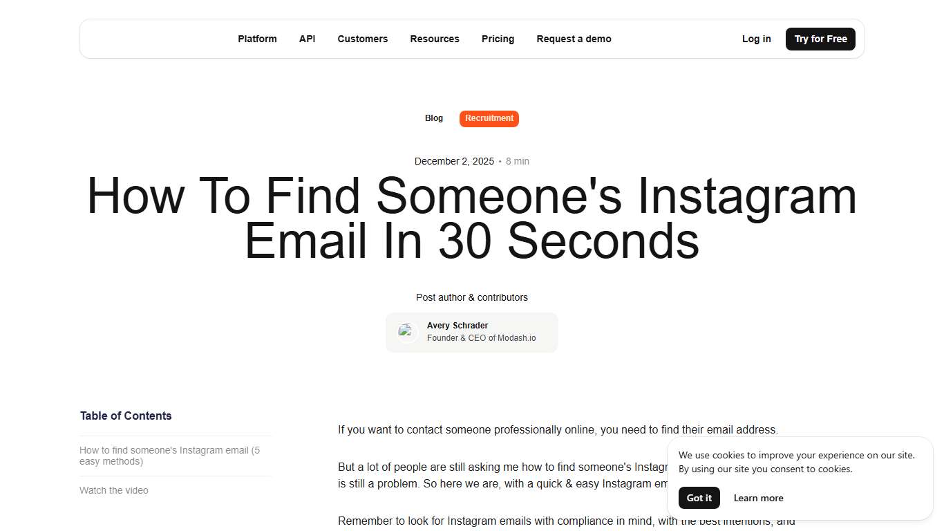 How To Find Someone's Instagram Email In 30 Seconds