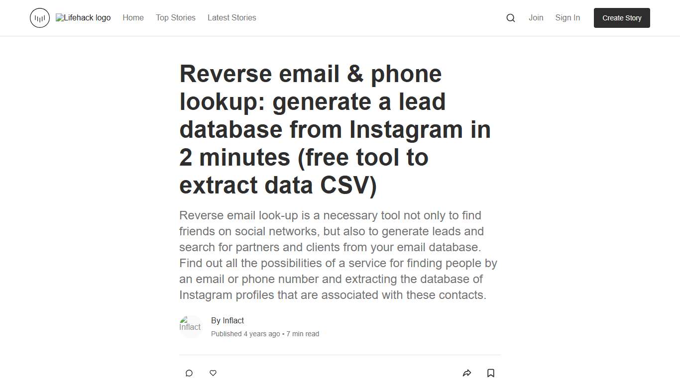 Reverse email & phone lookup: generate a lead database from Instagram in 2 minutes (free tool to extract data CSV) | Lifehack