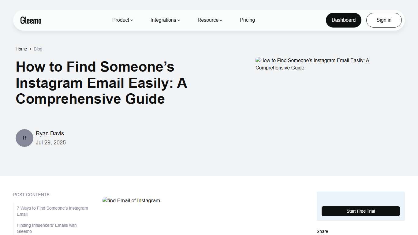 How to Find Someone's Instagram Email Easily | Gleemo